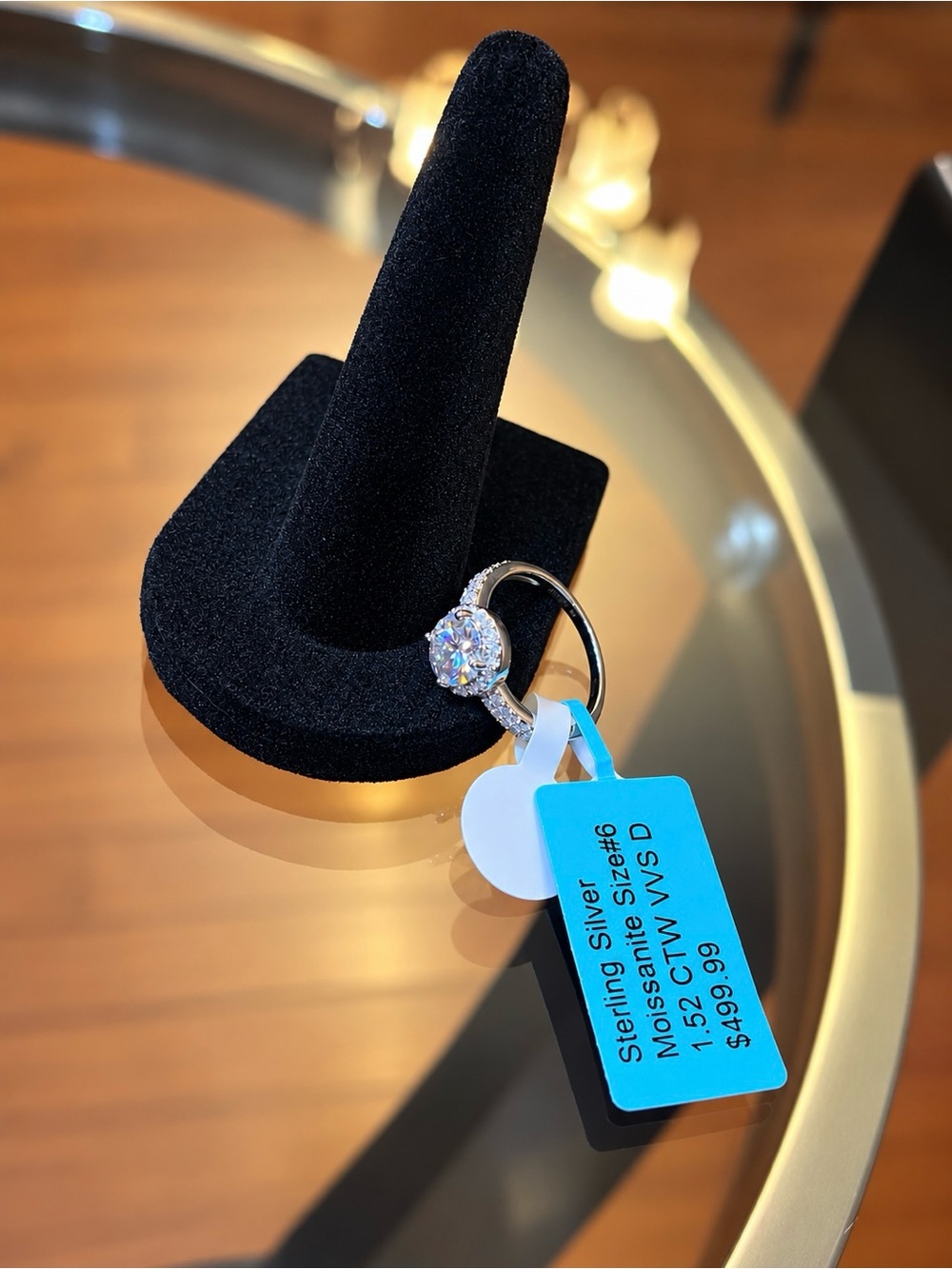💎 1.52 CTW Moissanite Halo Ring – Size 6 - Picture 3 of 5